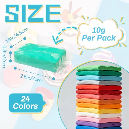 Vista 2 de Arcilla seca al aire 24 colores,Arcilla de modelado de arcilla mágica,Arcilla mágica de moldeo de bricolaje