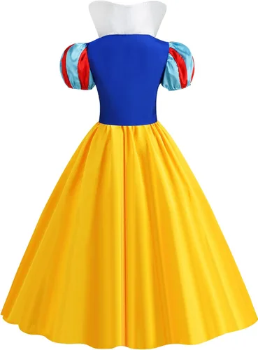 Vista 5 de Disfraz de princesa para mujer, vestido de princesa para adultos con diadema, disfraz de Halloween