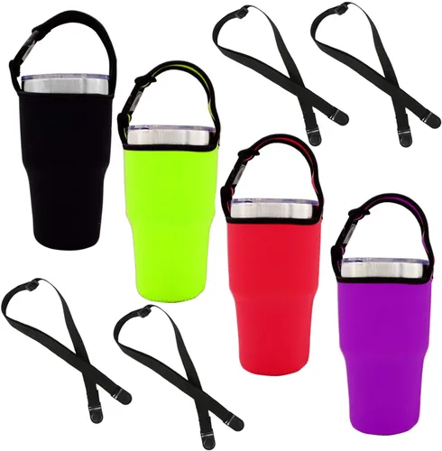 Vista 7 de 4 bolsas de soporte para vasos de 30 onzas con correa para el hombro, apto para YETI, Rtic, Atlin, Ozark Trail, Rambler, funda de neopreno con asa