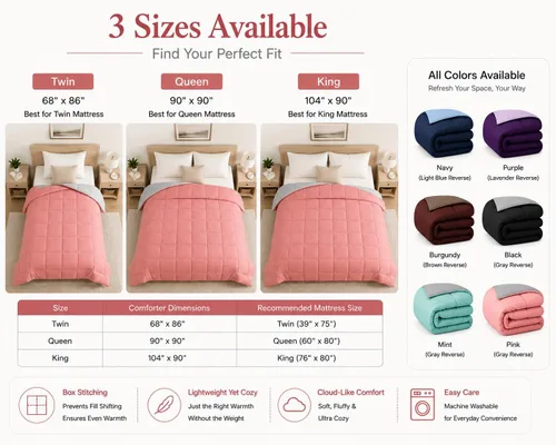 Vista 6 de EVOLIVE - Edredón reversible de microfibra, tamaño matrimonial/queen (negro/gris) Soft brushed microfiber with down-alternative fill offers