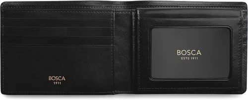 Vista 6 de Bosca Billetera de cuero de crédito para hombre con tarjeta de identificación, Negro -, Cartera