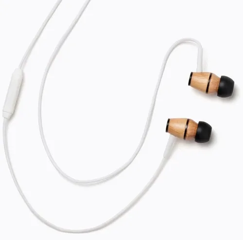 Vista 2 de Symphonized XTC Premium - Auriculares intrauditivos de madera genuina con aislamiento de ruido con micrófono (blanco)