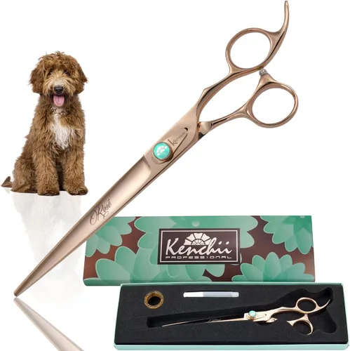 Vista 12 de Kenchii Rose - Tijeras de aseo para perros de 7 pulgadas, curvadas