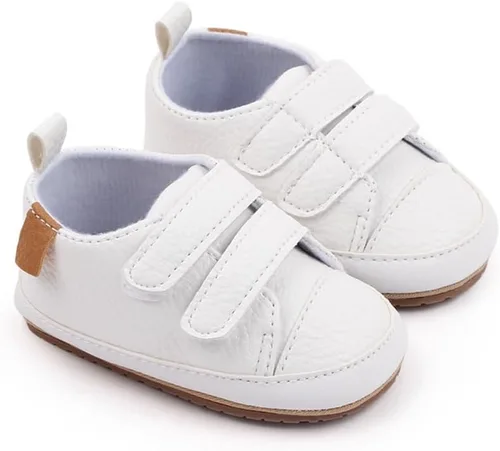 Vista 3 de Amtidy Baby Shoes Soft Leather Flat Shoes Toddler First Walker Shoes Boys Girls Infant Newborn Sneakers Non-Slip Rubber Sole