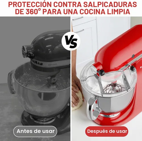 Vista 6 de HOZODO - Escudo de vertido para cuencos mezcladores KitchenAid de 4.5 a 5 cuartos de galón