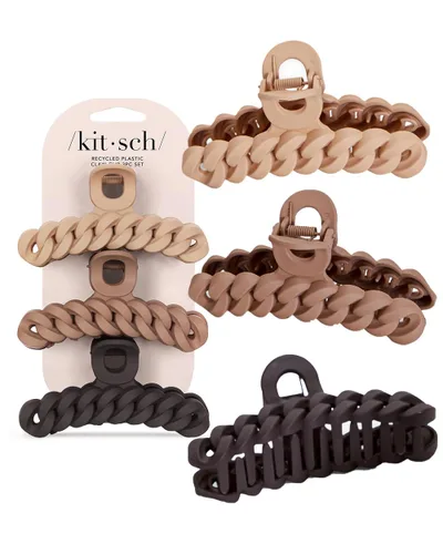 Vista 7 de Kitsch Pinzas grandes para el cabello para mujer, pinzas de plástico reciclado duraderas para peinados y peinados, sujeción segura durante todo