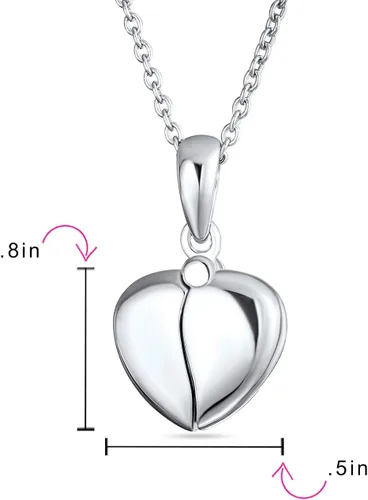 Vista 4 de Bling Jewelry Personalize BFF Sichings BEST FRIENS, BEST MOM I LOVE YOU, My ANGEL Alas abiertas en forma de corazón, collar con dije de palabra