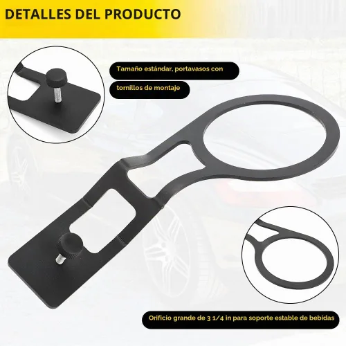 Vista 6 de Portavasos para Porsche 986 Boxster 987 Cayman 1997-2012, color negro