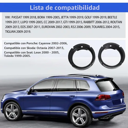 Vista 3 de RED WOLF Soporte adaptador de altavoz para puerta de automóvil de 6.5 pulgadas compatible con VW Volkswagen Passat Golf/Jetta/Beetle1999-2019