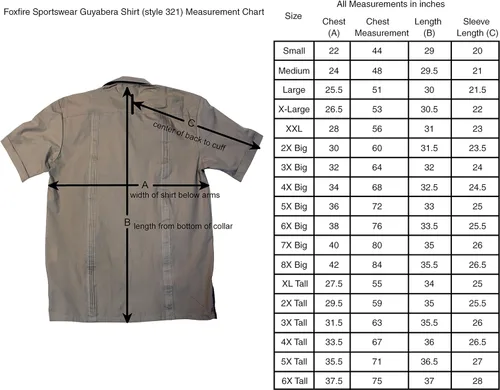Vista 3 de FOXFIRE Sportswear Guayabera - Camisa para hombre