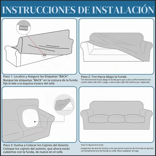 Vista 6 de JQinHome Funda elástica de 4 piezas para sofá, funda para sofá, funda para loveseat con 2 fundas de cojín separadas, protector de muebles lavable