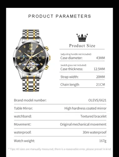 Vista 15 de OLEVS Reloj de pulsera automático con diseño de esqueleto para hombre, de lujo, con diamantes de lujo, de acero inoxidable, calendario, reloj