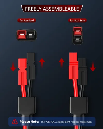 Vista 2 de ELECTOP Conector de 45 A a terminal de anillo tórico, compatible con adaptador de puerto de anuncios, cable conector de batería de 10 AWG