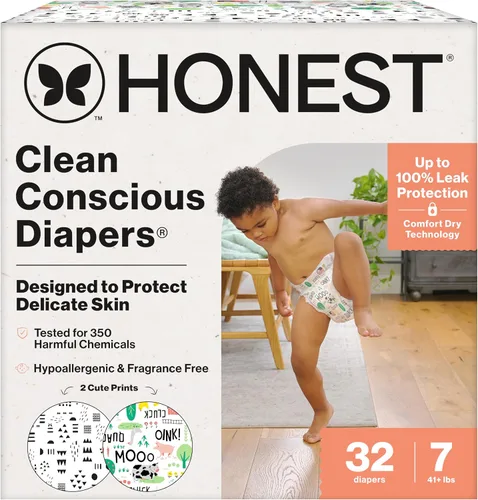 Vista 13 de The Honest Company Clean Conscious - Pañales para pieles delicadas, hasta un 100% a prueba de fugas, hipoalergénicos, sin fragancia, género neutro