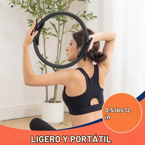 Vista 4 de Tsikavo Anillo de pilates, círculo de anillo de pilates y juego de bolas, anillo de pilates mágico de 12 pulgadas, bola de ejercicio pequeña de 9