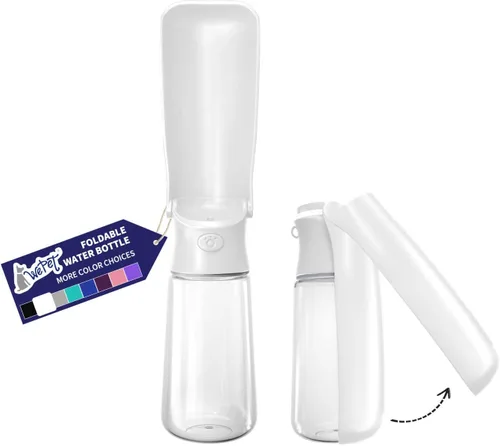 Vista 12 de WePet Botella de agua plegable portátil para perros, dispensador de agua para cachorros con alimentador para beber, 12 onzas, resistente a altas