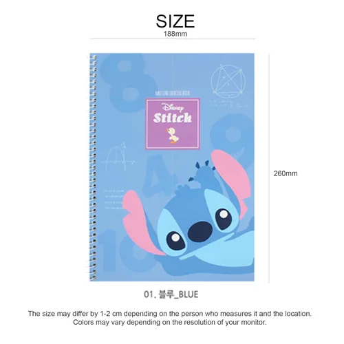 Vista 6 de Stitch Half Line Spring Note - Cute 26 x 18.8 cm (10.2 x 7.4 in) Spiral Bound Notebook with Unique Half-Lined Pages, Durable Hardcover, Ideal for