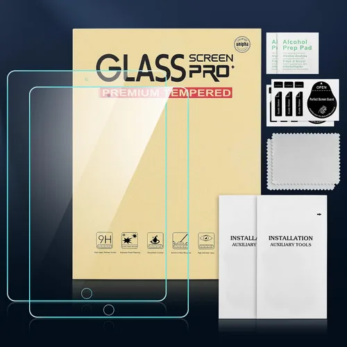 Vista 7 de DTTO Protector de pantalla para iPad de 6ª/5ª generación, modelo 2018/2017 de 9.7 pulgadas, protector de película de vidrio templado para iPad