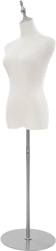 Vista 7 de Maniquí de forma de vestido, 27-51 pulgadas de altura ajustable, cuerpo de maniquí, cuerpo de maniquí femenino, torso femenino, soporte para ropa