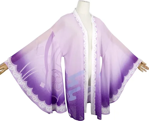 Vista 2 de Shinobu Tanjiro Nezuko Robe Cloak Anime Beach Coverup Cosplay Cardigan Swimsuit Kimono Costume Women's Chiffon