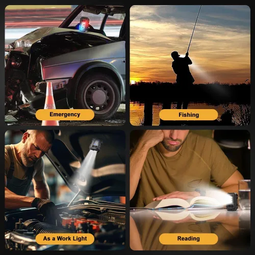 Vista 7 de Mini linterna EDC, pequeña y potente linterna de llavero con luz lateral, altos lúmenes 800lm, USB-C recargable, luz de llavero con clip - 8 modos