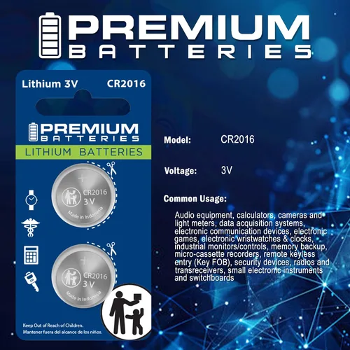 Vista 2 de Premium Batteries Batería CR2016 de 3 V para monedas, segura para niños (paquete de 6)