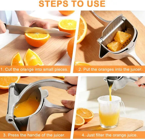 Vista 7 de Exprimidor de barra, extractor de jugo de fruta fresca de aleación de aluminio, exprimidor de mano, exprimidor de limón, extractor manual de mano