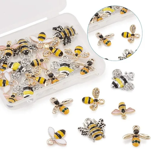 Vista 5 de FASHEWELRY Colgantes colgantes de abeja esmaltada de aleación
