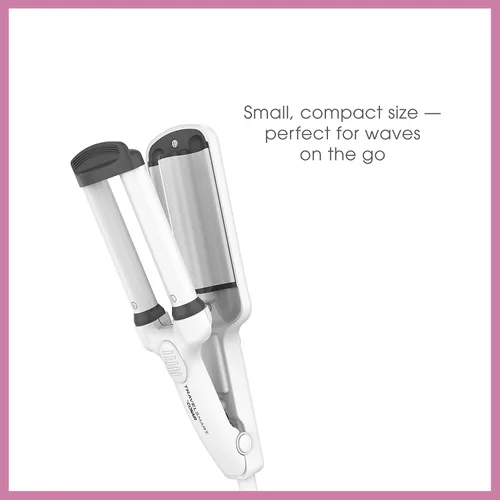 Vista 3 de Conair Travel Smart - Rizador de pelo portátil con triple barril de cerámica en blanco