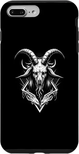 Vista 9 de iPhone 15 Goat Baphomet - Funda demoníaca gótica oculta