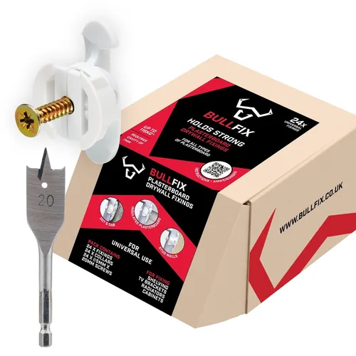 Vista 11 de Bullfix - Kit de anclajes y tornillos para paneles de yeso, soporta 255 libras, paquete de 6 Heavy Duty Drywall Anchors for Shallow Hollow Cavity