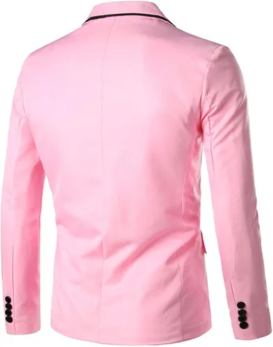 Vista 2 de Cloudstyle Chaqueta de traje casual ajustada para hombre, chaqueta de traje de 1 botón, chaqueta diaria para negocios, abrigo deportivo