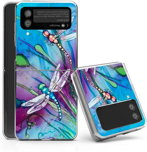 Vista 7 de Bcov - Funda rígida para Samsung Galaxy Z Flip 3 5G, diseño de gato negro, funda protectora sólida a prueba de rayones y resistente a los golpes