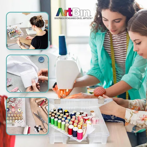 Vista 9 de ArtBin caja de hilos - contenedor de almacenamiento con charolas extraíbles con carretes de hilos, 9002AB