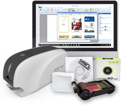 Vista 8 de IDP SMART-31 Series ID Card Duplex Kit de impresora con software, manual y guías - Incluye cinta de color YMCKO de 250 impresiones y 100 tarjetas