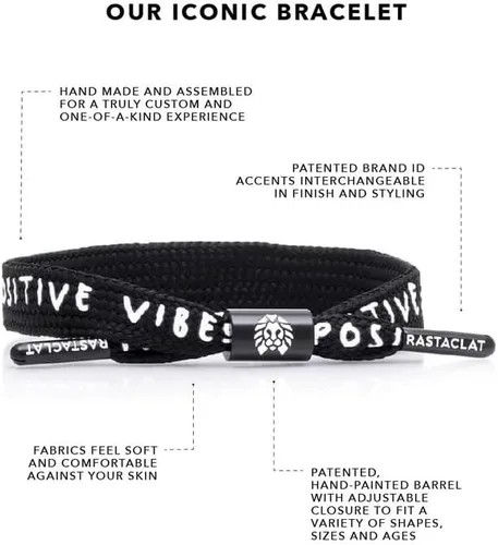 Vista 2 de Rastaclat Pulseras motivacionales para hombres y mujeres de todas las edades - Colección Originals Pulseras de encaje individuales apilables