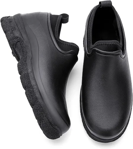 Vista 6 de Meidiastra Zapatos de chef para hombre y mujer, impermeables, antideslizantes, para cocina, trabajo, zuecos de enfermera, zapatos de seguridad