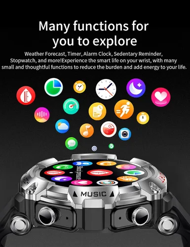 Vista 3 de Reloj inteligente con auriculares, pantalla HD de 1.52 pulgadas, relojes inteligentes 2 en 1 para hombres y mujeres, reloj de seguimiento
