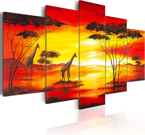 Vista 43 de artgeist Lienzo acústico para pared, diseño de África, 40 x 20 pulgadas, 5 piezas con impresión de sonido de espuma acústica, sala de arte de África