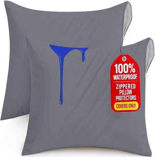 Vista 9 de Utopia Bedding - Fundas impermeables para almohadas (sin insertos de almohada) con cremallera europea (paquete de 2, blanco), fundas de almohada