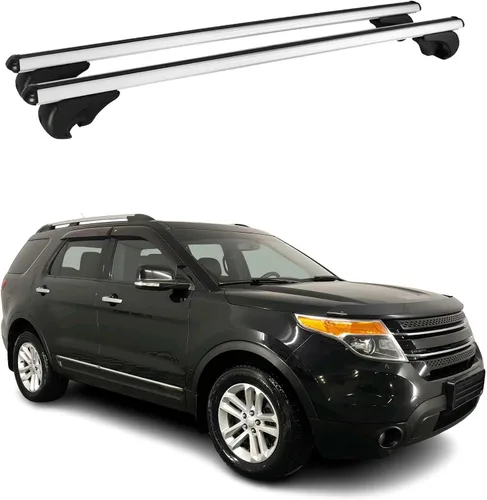 Vista 14 de OMAC Portaequipajes con cerradura para Ford Explorer Sport Trac 2001-10, antirrobo negro para viajes, kayak, canoa, surf, esquí, snowboard, camping