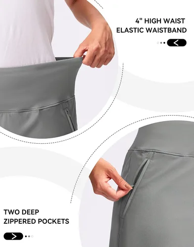 Vista 2 de G Gradual Falda de tenis de cintura alta, falda de golf, bolsillos con cremallera, falda pantalón atlética para mujer, para correr, entrenamiento