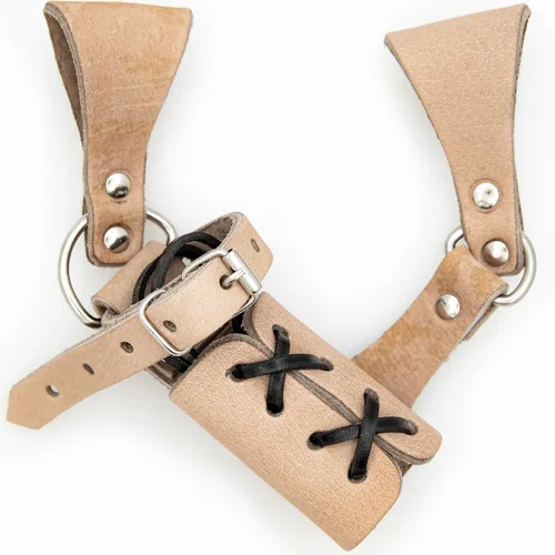 Vista 43 de Armory Replicas™ - Rana espada de cuero hecha a mano – Disfraz medieval LARP hebilla ajustable y cinturón de arma con cable soporte
