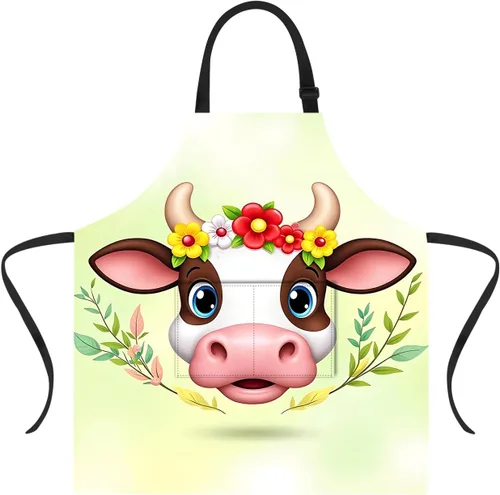 Vista 41 de ANNA QUEEN Delantal de Feliz Navidad para mujeres y hombres con bolsillos, delantal de muñeco de nieve, delantal de cocina ajustable para cocinero