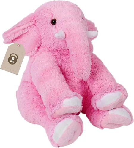 Vista 9 de OurHonor Animales de peluche con peso de elefante, 5 libras y 16 pulgadas, peluche de elefante de peluche con peso, regalos para niños y adultos Azul