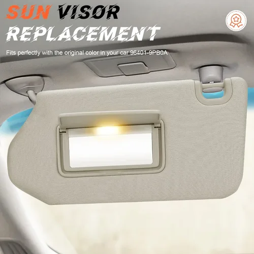 Vista 3 de Reemplazo de visera solar beige del lado izquierdo del conductor compatible con Nissan Pathfinder 2013-2018, Infiniti QX60 2014-2017, Infiniti JX35