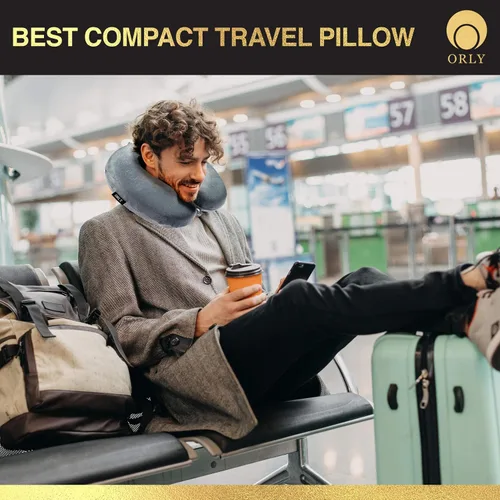 Vista 3 de Charles Albert - Almohada de viaje de espuma viscoelástica, almohada de cuello en forma de U, cojín ultra suave y cómodo para soporte del cuello