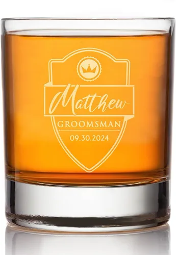 Vista 11 de D1 - Vaso de whisky personalizado para padrinos de boda, recuerdos de despedida de soltero personalizados y regalos para el mejor hombre