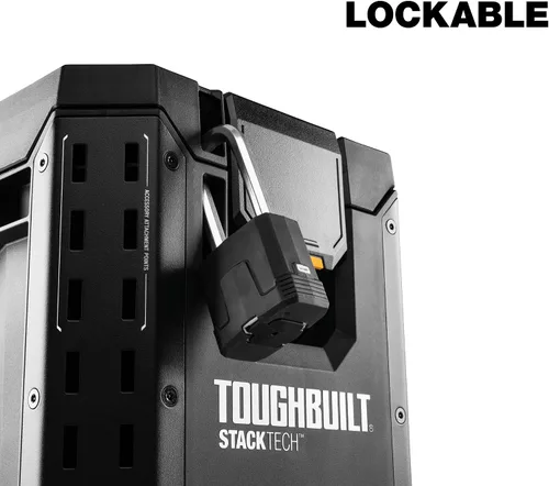 Vista 9 de ToughBuilt StackTech Caja de Herramientas Compacta Organizador con Cerradura con Bandeja Extraíble