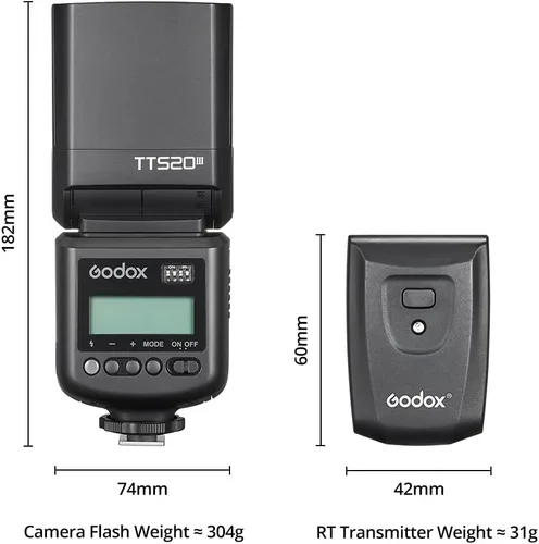 Vista 2 de GODOX TT520 III Flash de cámara Speedlite, receptor integrado y transmisor RT, modos S1/S2, 8 niveles de potencia, compatible con cámaras Canon
